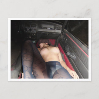 Je rijdt, Sexy Woman in een auto Briefkaart
