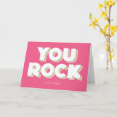 Je rock Dank je roze gevouwen Wenskaart Kaart (Gele Bloem)