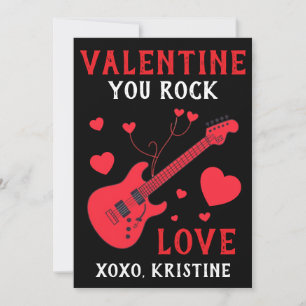 Je Rockt Elektrische Gitaar Kinderen Valentijnsdag Feestdagenkaart