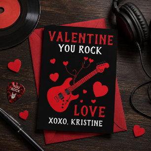 Je Rockt Elektrische Gitaar Kinderen Valentijnsdag Feestdagenkaart
