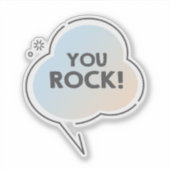 Je rockt tekst in chat cloud emoji sticker (Voorkant)