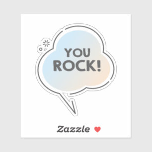 Je rockt tekst in chat cloud emoji sticker