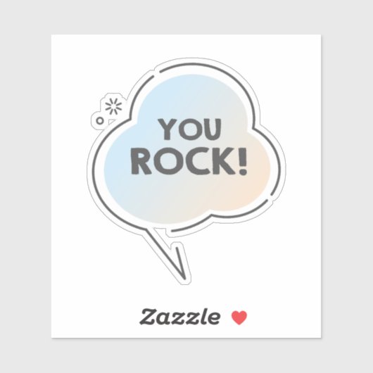 Je rockt tekst in chat cloud emoji sticker (Vel)