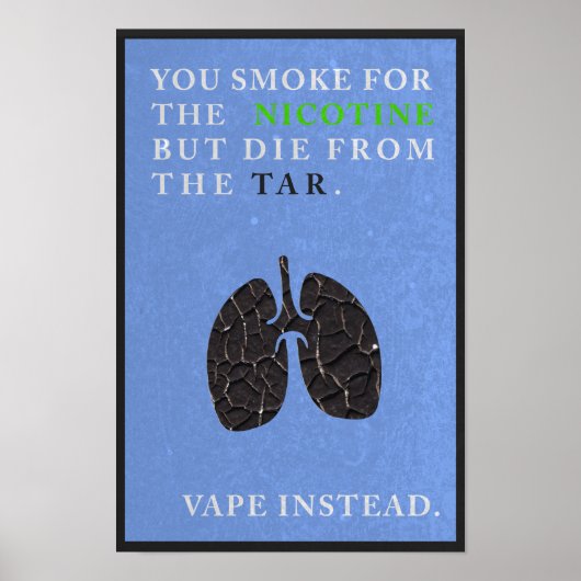 Je rookt voor de Nicotine, maar sterft van de Tar Poster (Voorkant)