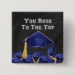 Je Roos naar boven Vierkante Button 5,1 Cm