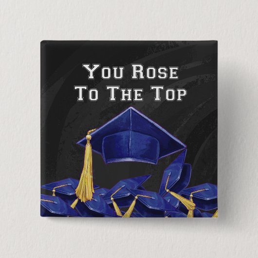 Je Roos naar boven Vierkante Button 5,1 Cm (Voorkant)