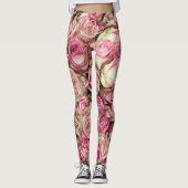 Je roze rozen leggings (Voorkant)