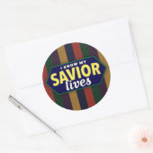 Je sais que mon Sauveur vit. Autocollants LDS rayé (Enveloppe)