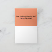 "Je sens le gâteau !" Carte d'anniversaire du nez (Intérieur)