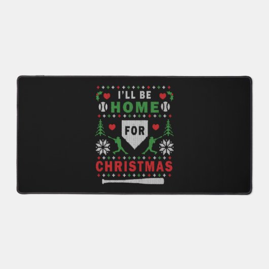 Je Serai À La Maison Pour Noël Baseball Vilain Noë (Recto)