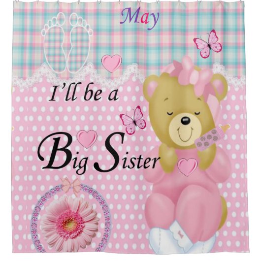 Je serai une grande soeur en mai, rideau de douche (Devant)