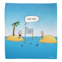 Je serve - Funny Shark Volleyball Cartoon