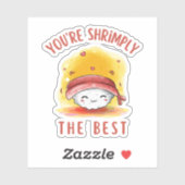 Je Shrimply de beste - grappige Nigiri Sushi Pun Sticker (Vel)