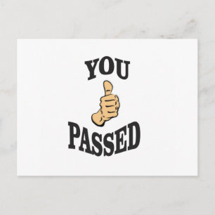 je slaagt voor de test ja briefkaart