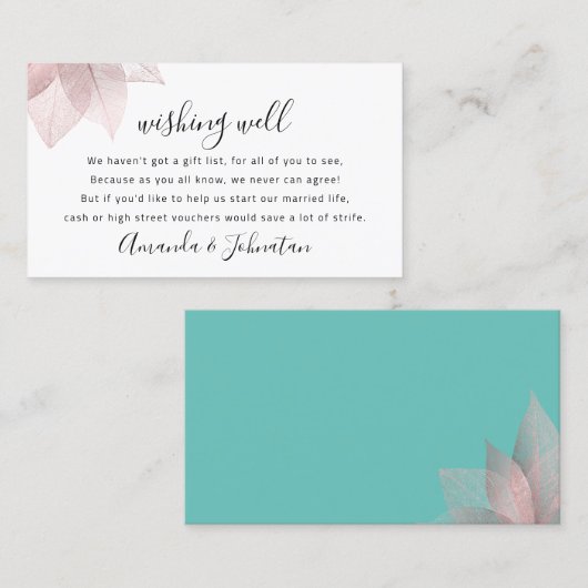 Je Souhaite Bien Pour Un Don Faire-part de mariage (Devant / Derrière)