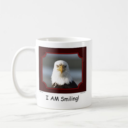 "JE souris !" Tasse d'Eagle chauve (Gauche)