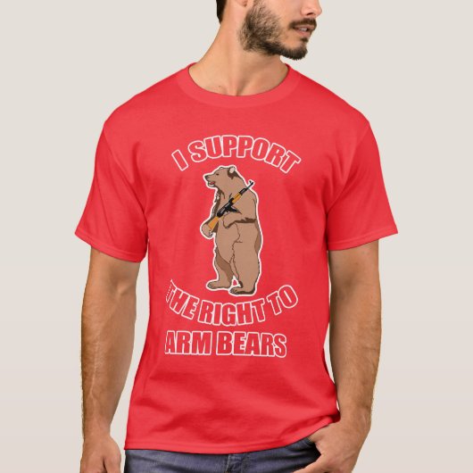 Je soutiens la droite d'armer le T-shirt d'ours (Devant)