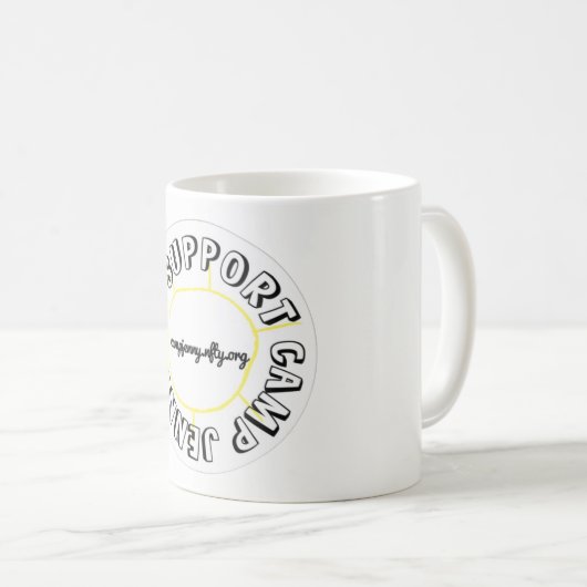 Je soutiens le blanc de tasse de CJ (Devant droit)