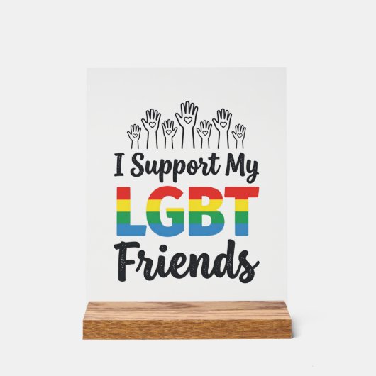 Je soutiens mes amis LGBT Vectoriel de Fierté Arc- (Recto)