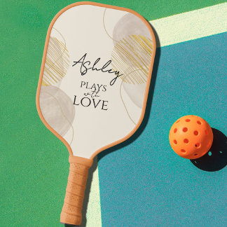 Je speelt met liefde, Lettering op beige Pickleball Paddle
