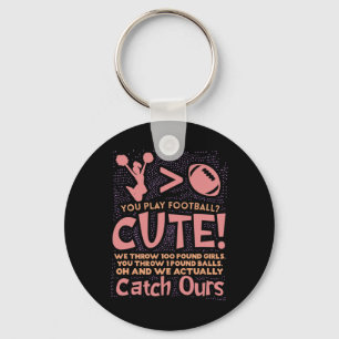 Je speelt voetll Schattig Cheerleading Cheerleader Sleutelhanger