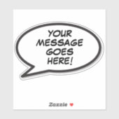 Je spraakballon leuk retro sticker (Vel)