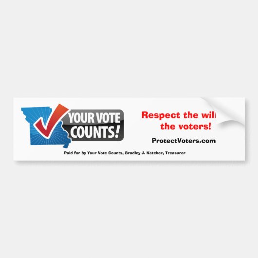 Je stem telt bumpersticker (Voorkant)