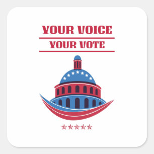 Je stem vierkante sticker