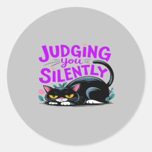 Je stilletjes beoordelen - Grappige Grumpy Cat Ronde Sticker
