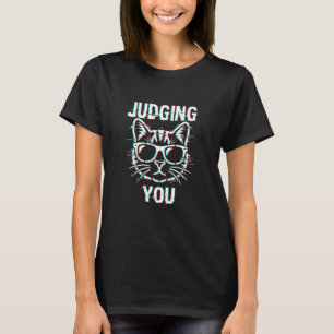 Je Stilzwijgend Oordelende Kat Glitch T-shirt