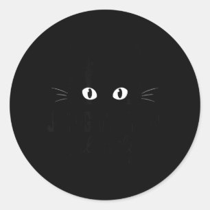 Je stilzwijgend veroordelende grappige zwarte kat ronde sticker