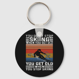 Je Stopt Niet Met Skiën Als Je Oud Bent Funny Skii Sleutelhanger