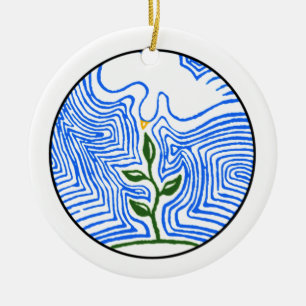 "Je stuurt je geest en vernieuwt de aarde" Keramisch Ornament