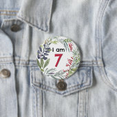 Je Suis 7 Beau Bouton Floral Pretty Pin Badge (En situation)