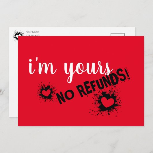 Je suis à vous, pas de remboursement Cartes Saint  (Devant / Derrière)