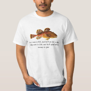 Je suis accro : T-shirt avec un poisson et un jeu 