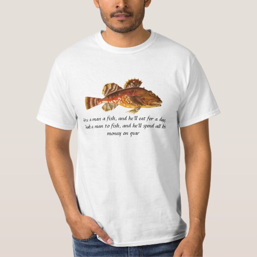 Je suis accro : T-shirt avec un poisson et un jeu  (Devant)