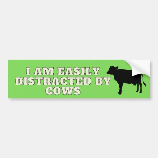 Je Suis Aisément Distrait Par Un Sticker À Vaches (Devant)