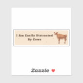Je Suis Aisément Distrait Par Un Sticker À Vaches (Feuille)
