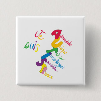 Je Suis Autiste Vierkante Button 5,1 Cm