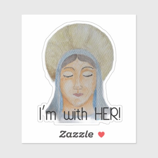 Je suis avec elle - Blessed Virgin Mary Sticker (Feuille)