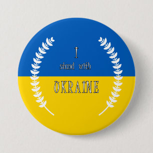 Je suis avec l'Ukraine ! ! ! Badge Rond De 7,5 Cm