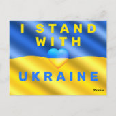 Je Suis Avec L'Ukraine Carte Postale Soutien Liber (Dos)