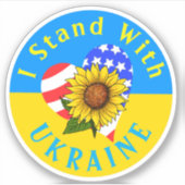 Je Suis Avec L'Ukraine ! Sticker en vinyle de tour (Devant)