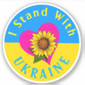 Je Suis Avec L'Ukraine ! Sticker en vinyle de tour (Devant)