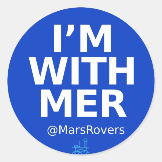 "Je suis avec MER" autocollant brillant (Devant)