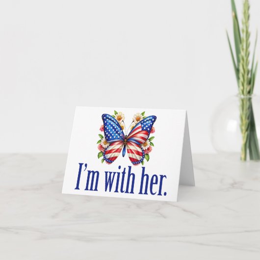 Je suis avec sa Kamala Harris mignonne carte papil (Devant)