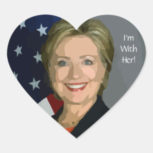 Je suis avec ses stickers Hillary en forme de coeu