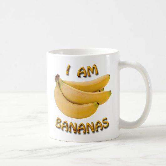 Je Suis Bananes Classique Café Blanc Mug (Droite)