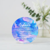 Je Suis BLUE WATERCOLOR Bat mitzvah Invitation (Debout devant)